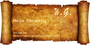Wein Gergely névjegykártya